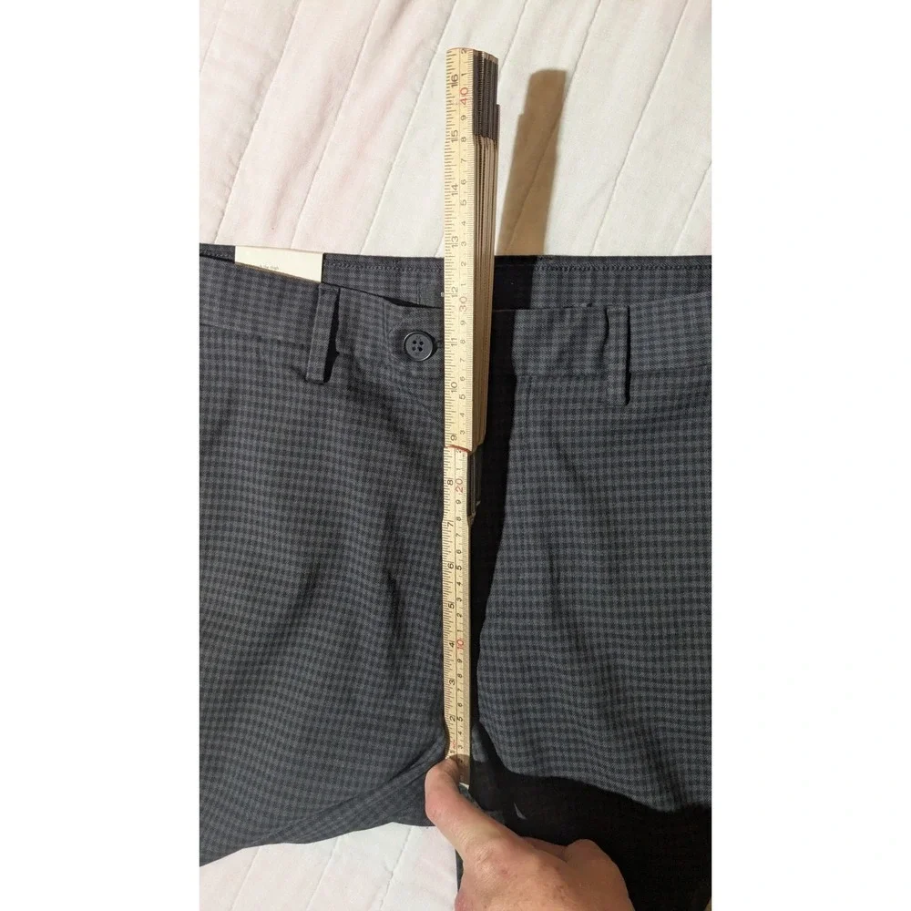 Banana Republic Grayson Slim Tapered Ankle Travel Pants 32x28 Gray Gingham NWT
